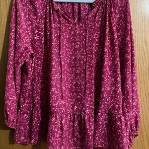 Old Navy Floral Fall Pink Shirt